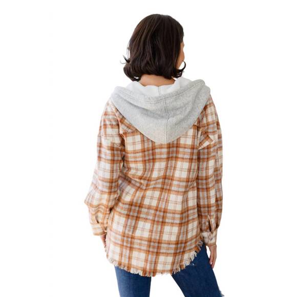 NEW VERY J best of the best hooded shacket in brown - Picture 3 of 8